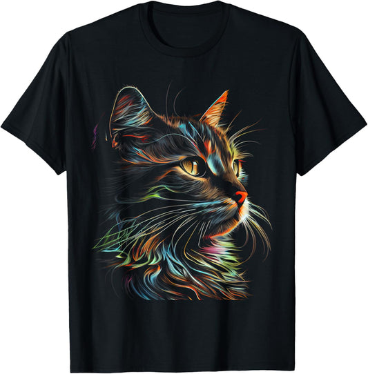 Colorful Cat Cats Lover Graphic Tees Men Women Boys Girls T-Shirt