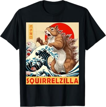 Squirrel Japanese Art Funny Squirrel Gifts For Men Women Kid T-Shirt