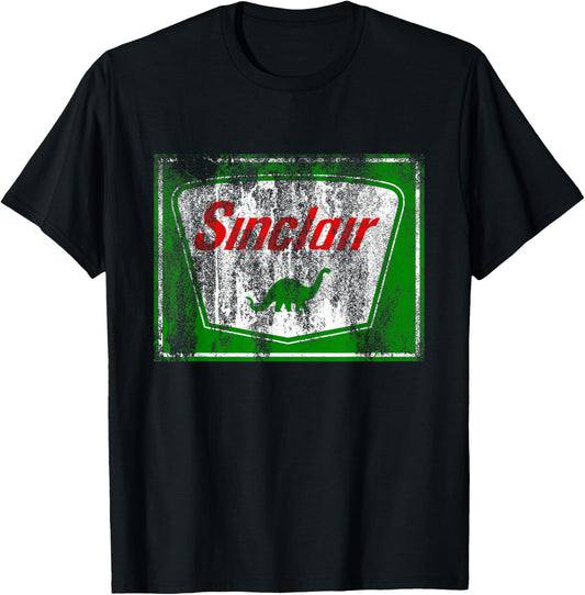 Dinosaur Gas Station Vintage Retro Mens Womens and Kids T-Shirt