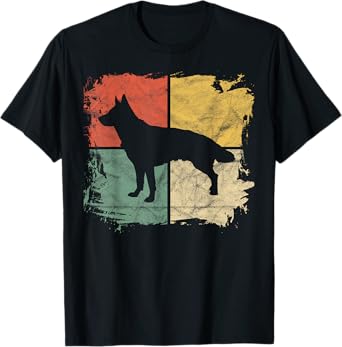 Square Retro German Shepherd Owner Gift Dog Shepard Dad Mom T-Shirt