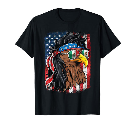Mexican American Shirt USA Mexican Eagle 4th of July T-Shirt