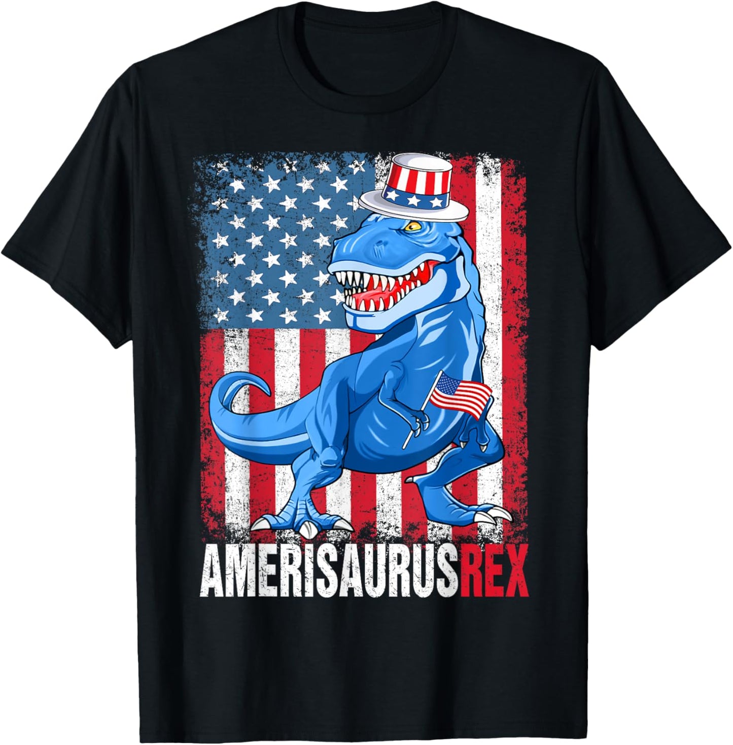 Dinosaur 4th of July Boys Girls Men Amerisaurus T Rex Funny T-Shirt