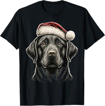 Xmas Labrador Santa on Christmas Labrador Retriever T-Shirt
