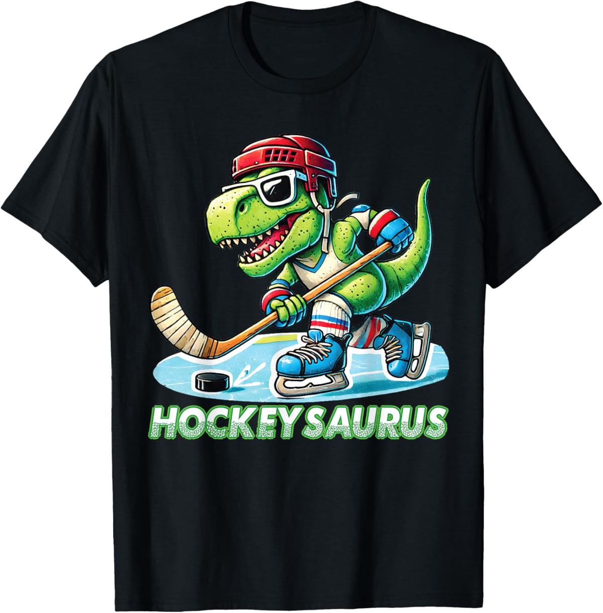 Hockeysaurus Dinosaur Ice Hockey Trex Kids Boys Ice Hockey T-Shirt