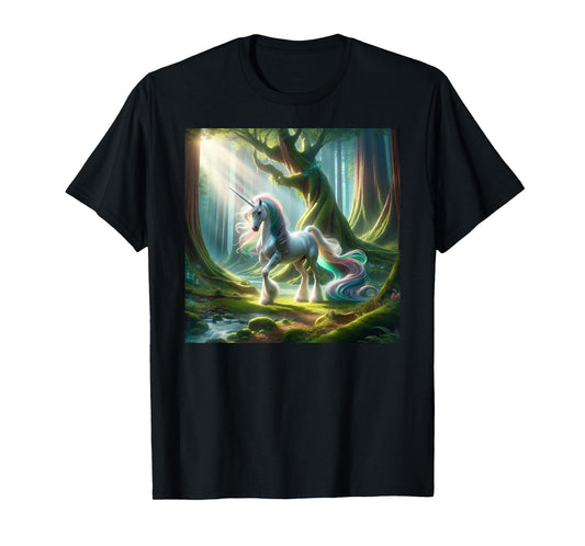 Beautiful Unicorn Clydesdale, Enchanted Forest Graphic T-Shirt