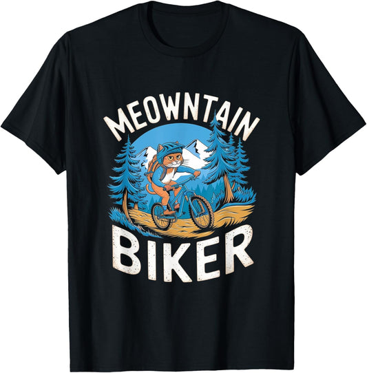 Funny MTB Mountain Biking Pun - Mountainbiker Cat T-Shirt