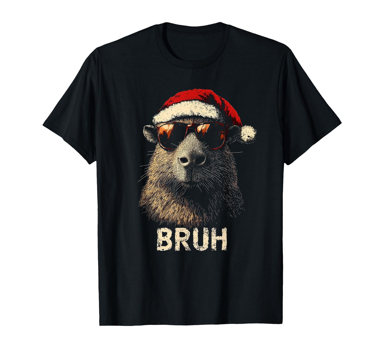 Funny Christmas Tee Capybara For Kids Teens Boys Girls Xmas T-Shirt