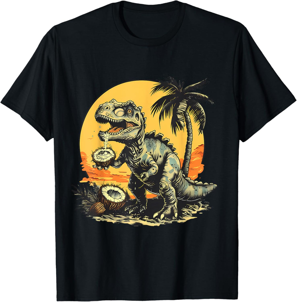 Coconut T-Rex Dinosaur Lover Nature Animal Art Coconut Fruit T-Shirt
