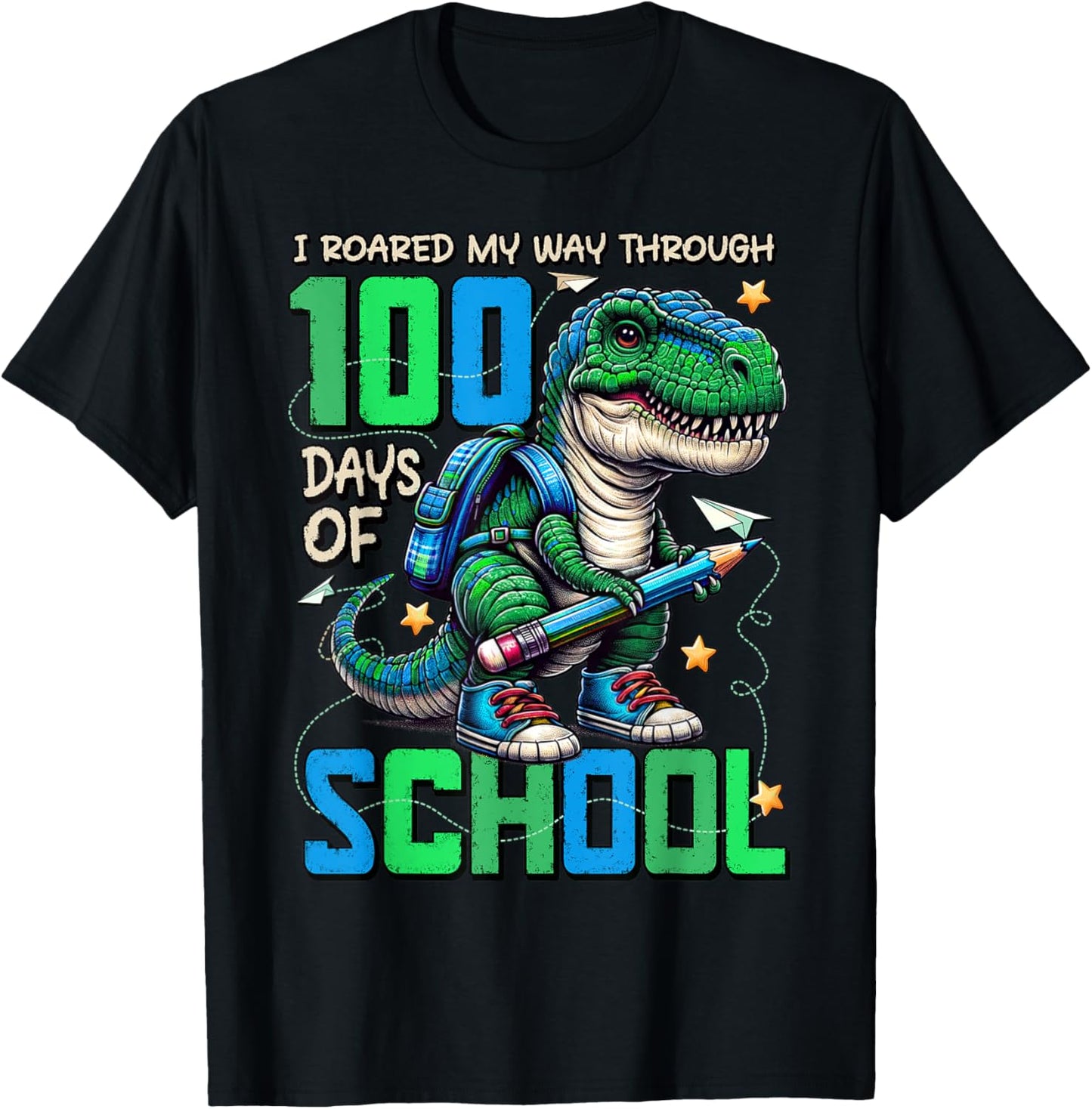 100 Days Of School Trex 100 Days Smarter 100th Day of School T-Shirt