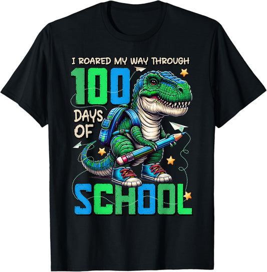 100 Days Of School Trex 100 Days Smarter 100th Day of School T-Shirt