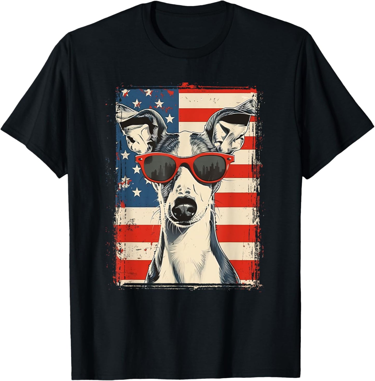 Italian Greyhound Dog 4th July America USA Flag Patriotic T-Shirt