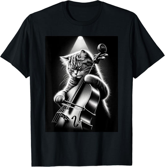 Musician Cello Player Funny Cat Playing Cello T-Shirt