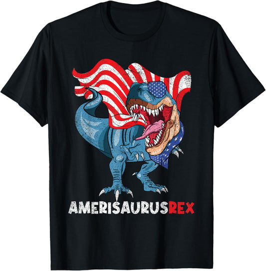 Vintage Dinosaur 4th of July Boys Girls Men Amerisaurus TRex T-Shirt