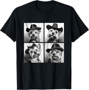Funny Yorkshire Terrier Cute Cowboy Dogs Western Yorkies T-Shirt