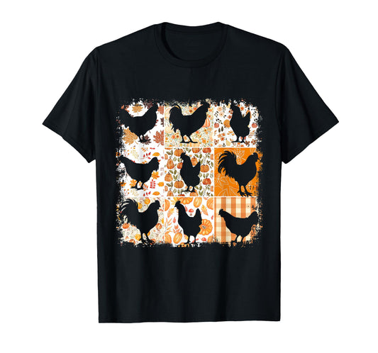 Fall Chickens Thanksgiving Farmhouse Aesthetic Autumn Vibes T-Shirt