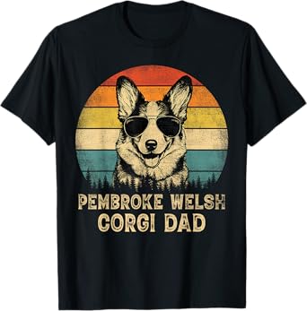 Vintage Pembroke Welsh Corgi Dad Dog Lovers Father's Day Tee T-Shirt