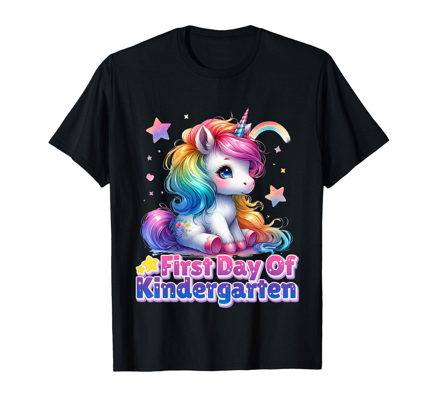 First Day Of Kindergarten Unicorn Back To School Girls Kids T-Shirt