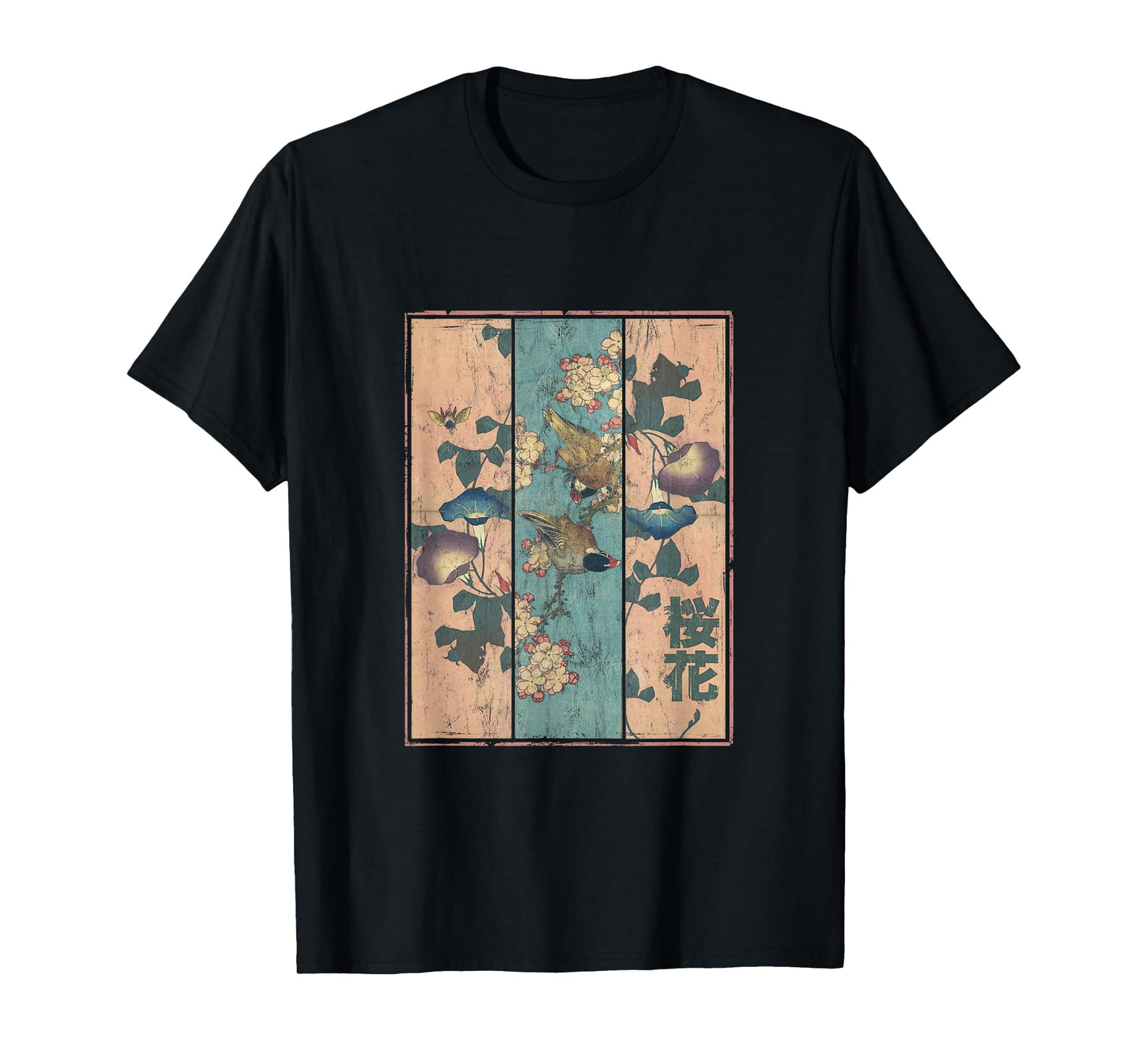 Japanese Aesthetic Birds And Cherry Blossoms Japan Art T-Shirt