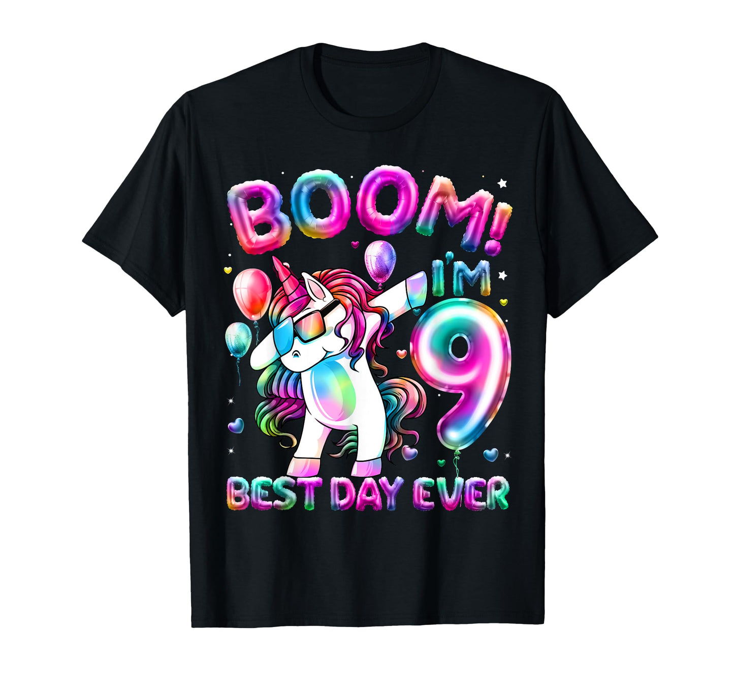 9 Years Old Dabbing Unicorn Gifts 9th Birthday Girl Party T-Shirt