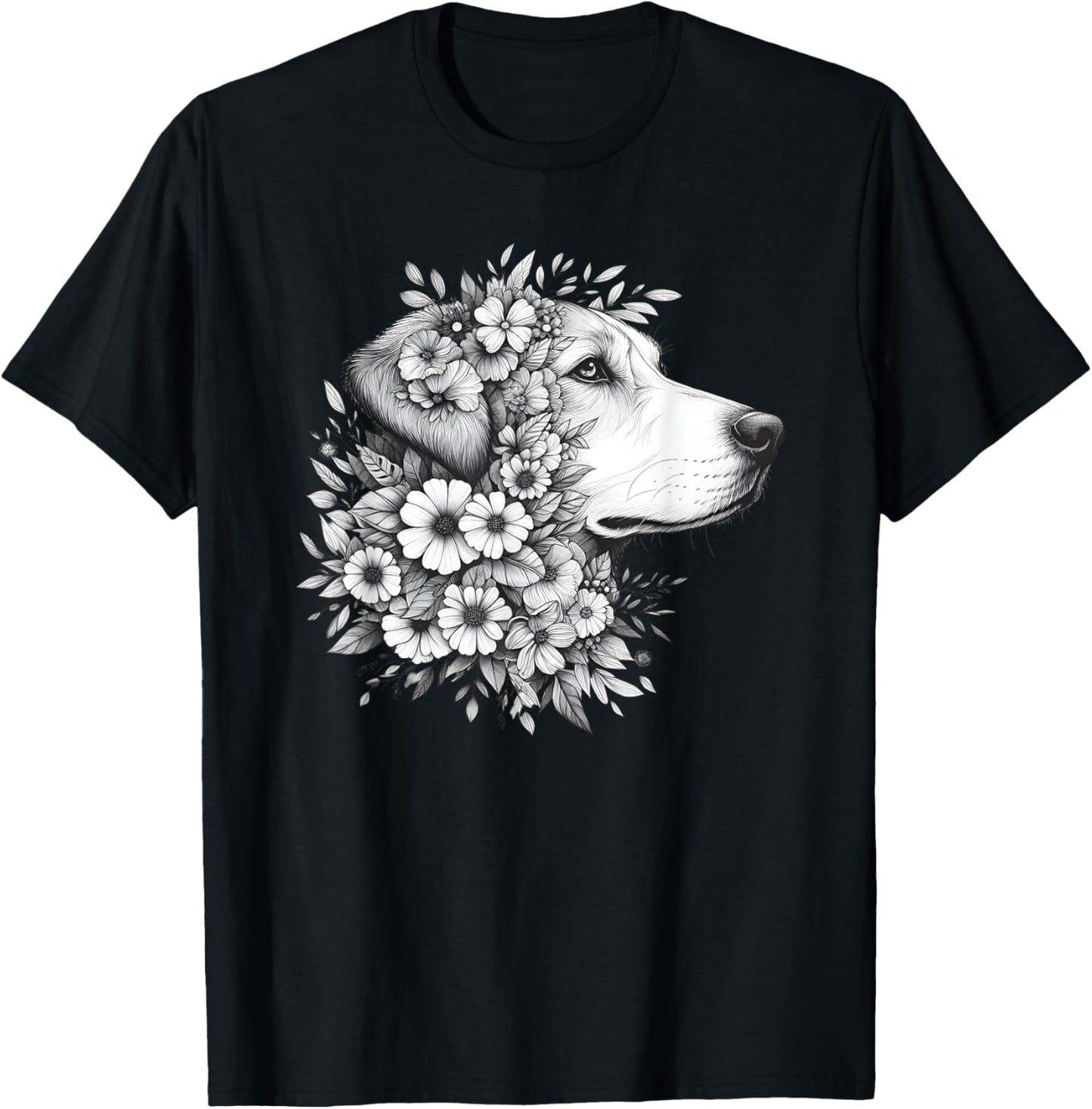 Floral German Shorthaired Dog Lover Flower Men Women T-Shirt
