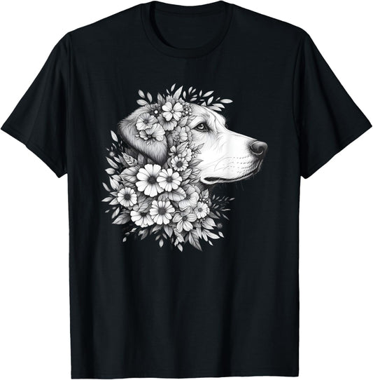 Floral German Shorthaired Dog Lover Flower Men Women T-Shirt