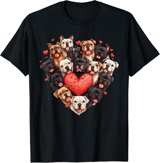 Pitbull Heart-shaped Cute Pittie Valentines Day Dog Lover T-Shirt