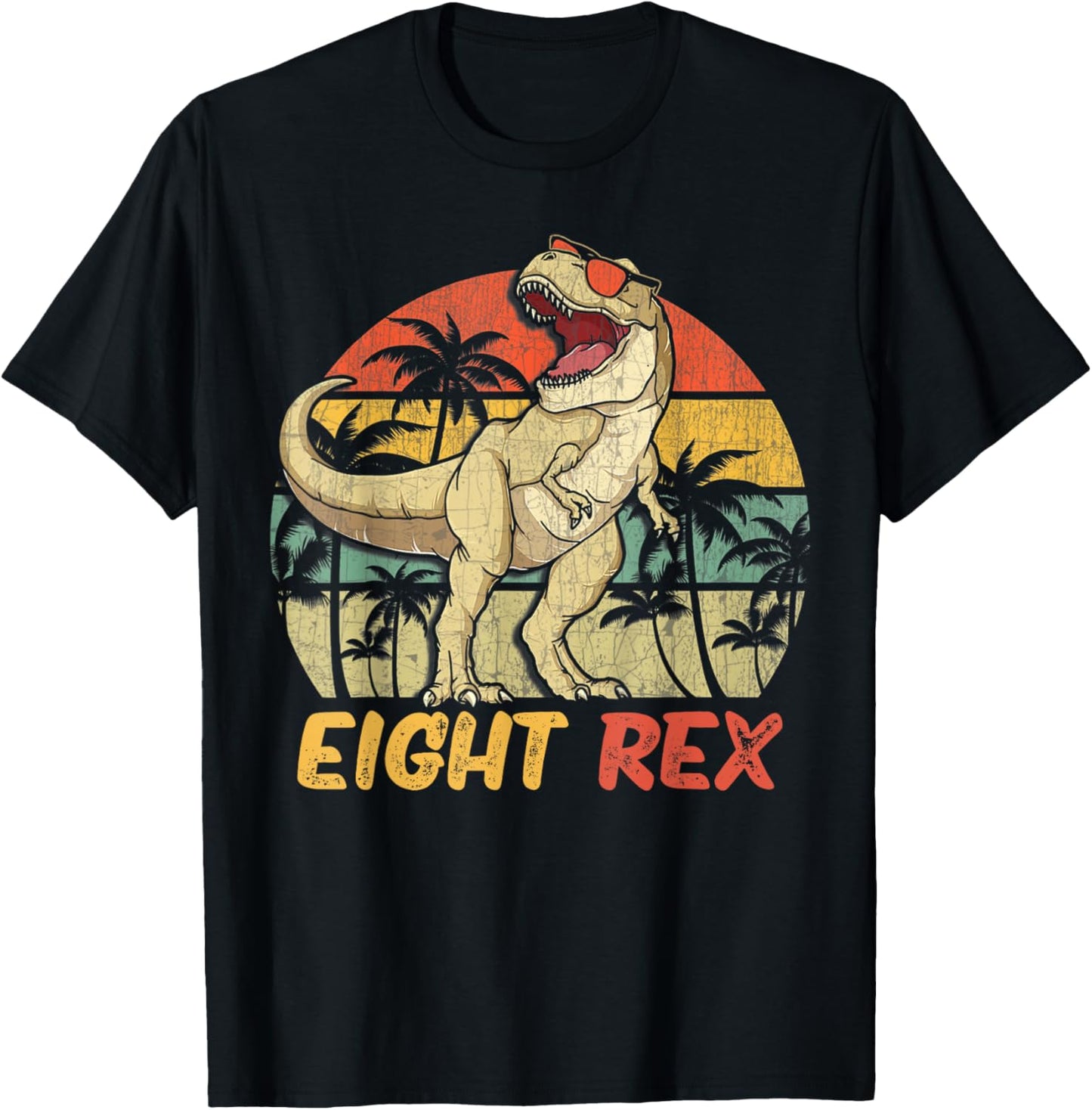 Eight Rex 8th Birthday Shirt Eight Dinosaur 8 Year Old T rex T-Shirt