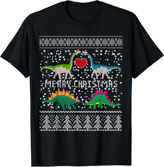 Dinosaur Ugly Christmas Sweater Funny Xmas Gifts Adults Kids T-Shirt