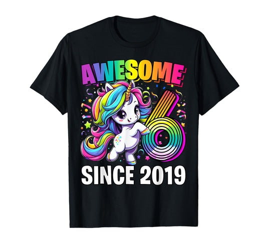Unicorn 6th Birthday 6 Year Old Unicorn Party Girls Outfit T-Shirt