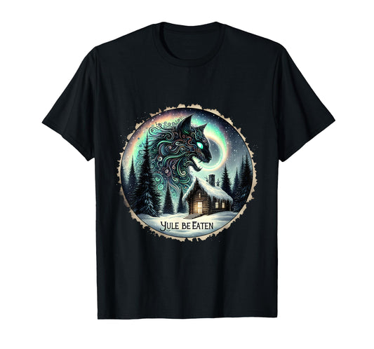 Yule Christmas Cat Yule Be Eaten Jolakotturinn Icelandic T-Shirt