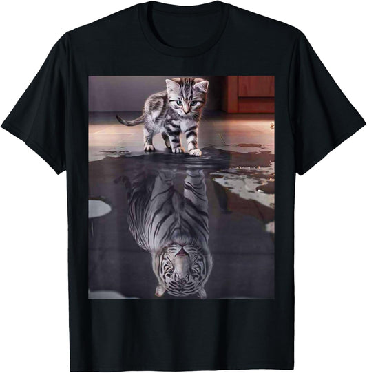 Kitten and Tiger Funny Gifts For Cat Lover, Cat Dad, Cat Mom T-Shirt