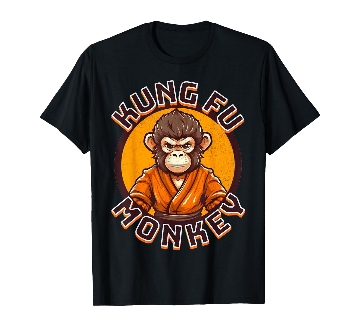 Kung Fu Monkey - Monkey in a Karate GI - Funny Martial Arts T-Shirt