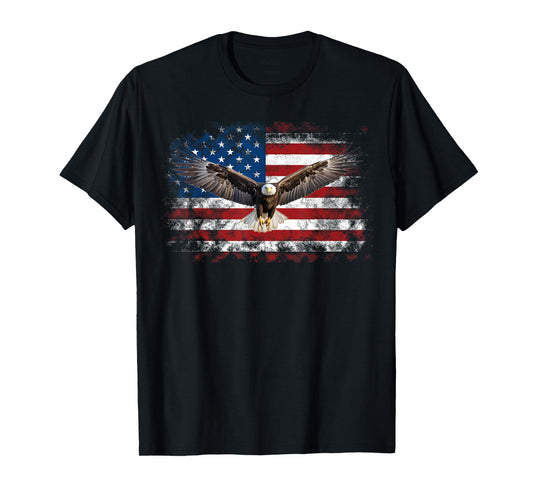 Patriotic Eagle 4th Of July USA American Flag T-Shirt for Women Girls Kids Men