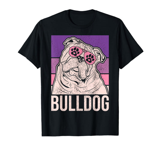 Dog Lover Owner Retro Animal Outfit Vintage English Bulldog T-Shirt for Men Women Girls Kids