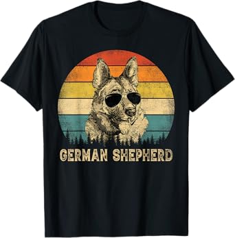 Vintage German Shepherd Dad Dog Lovers Father's Day Tee T-Shirt