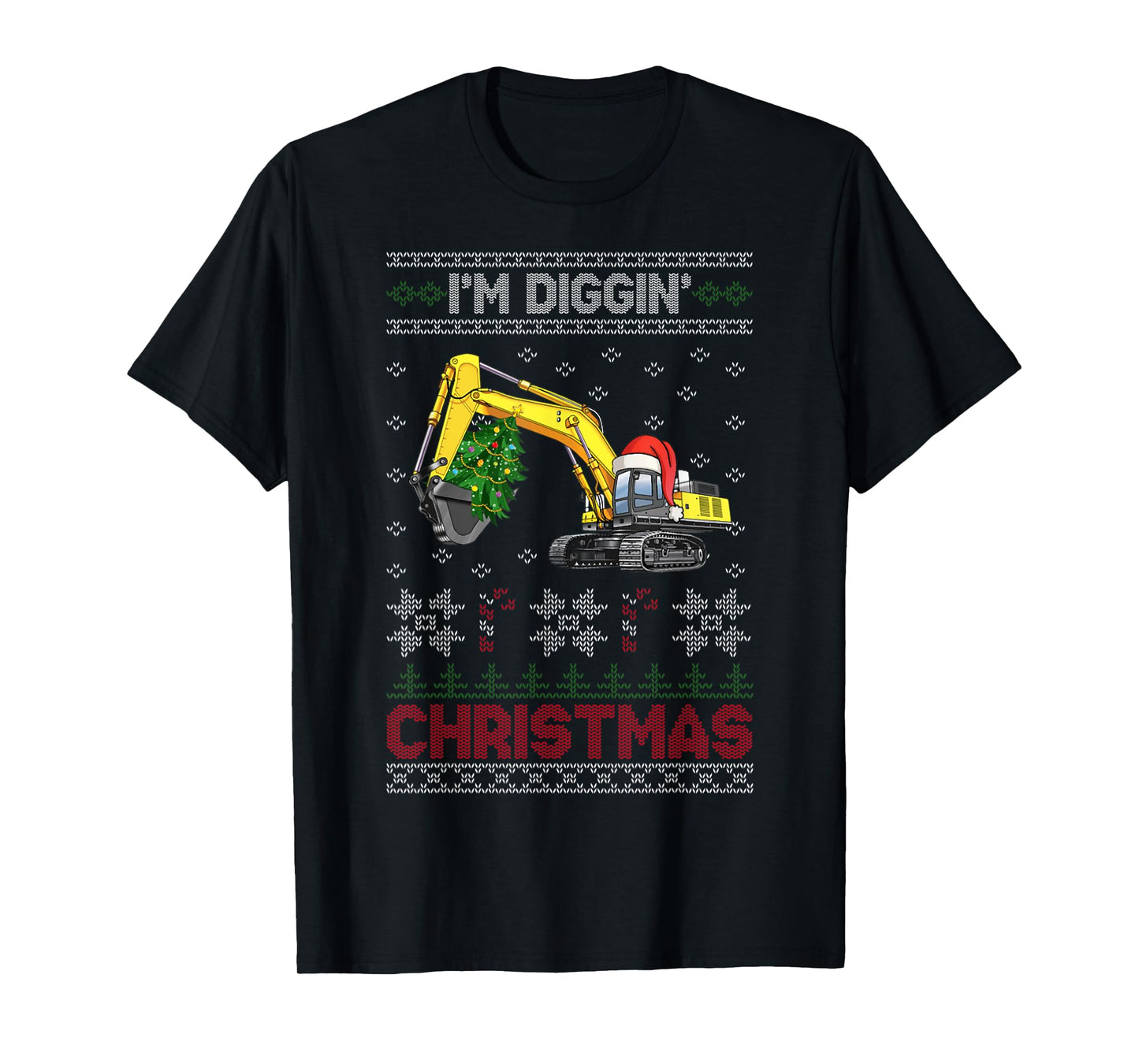 Kids Toddler Boy Diggin Christmas Tree Excavator T-Shirt