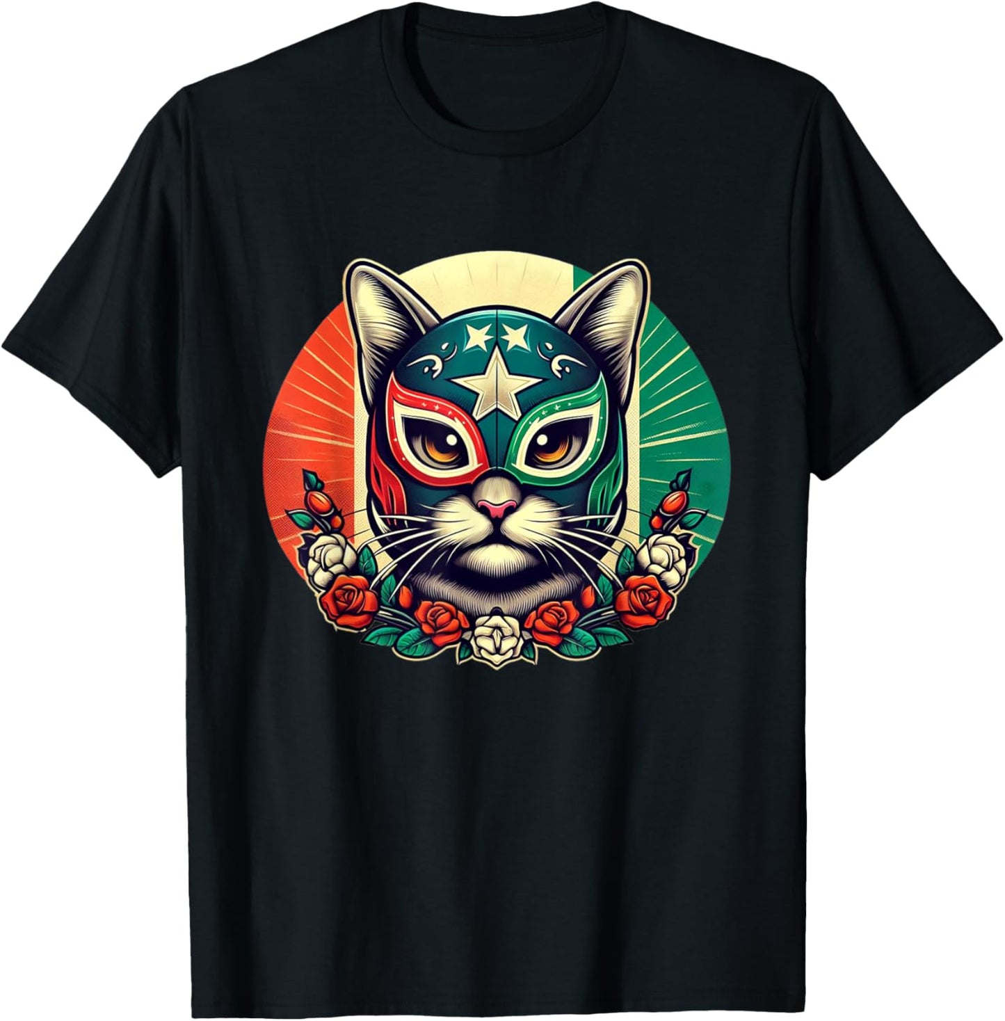 Lucha Libre Cool Cat Mask, Luchador Mask T-Shirt