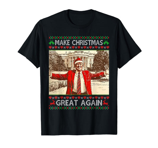Funny Trump Make Christmas Great Again Xmas Family Pajamas T-Shirt