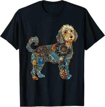 Goldendoodle Dog Vintage Flowers Doodle Mom T-Shirt for Men Women Kids