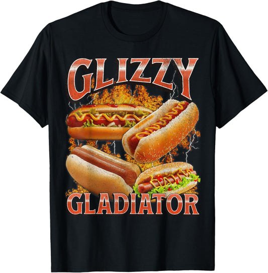 Glizzy Gobbler Funny Wiener Hot Dog Meme Bootleg Graphic T-Shirt