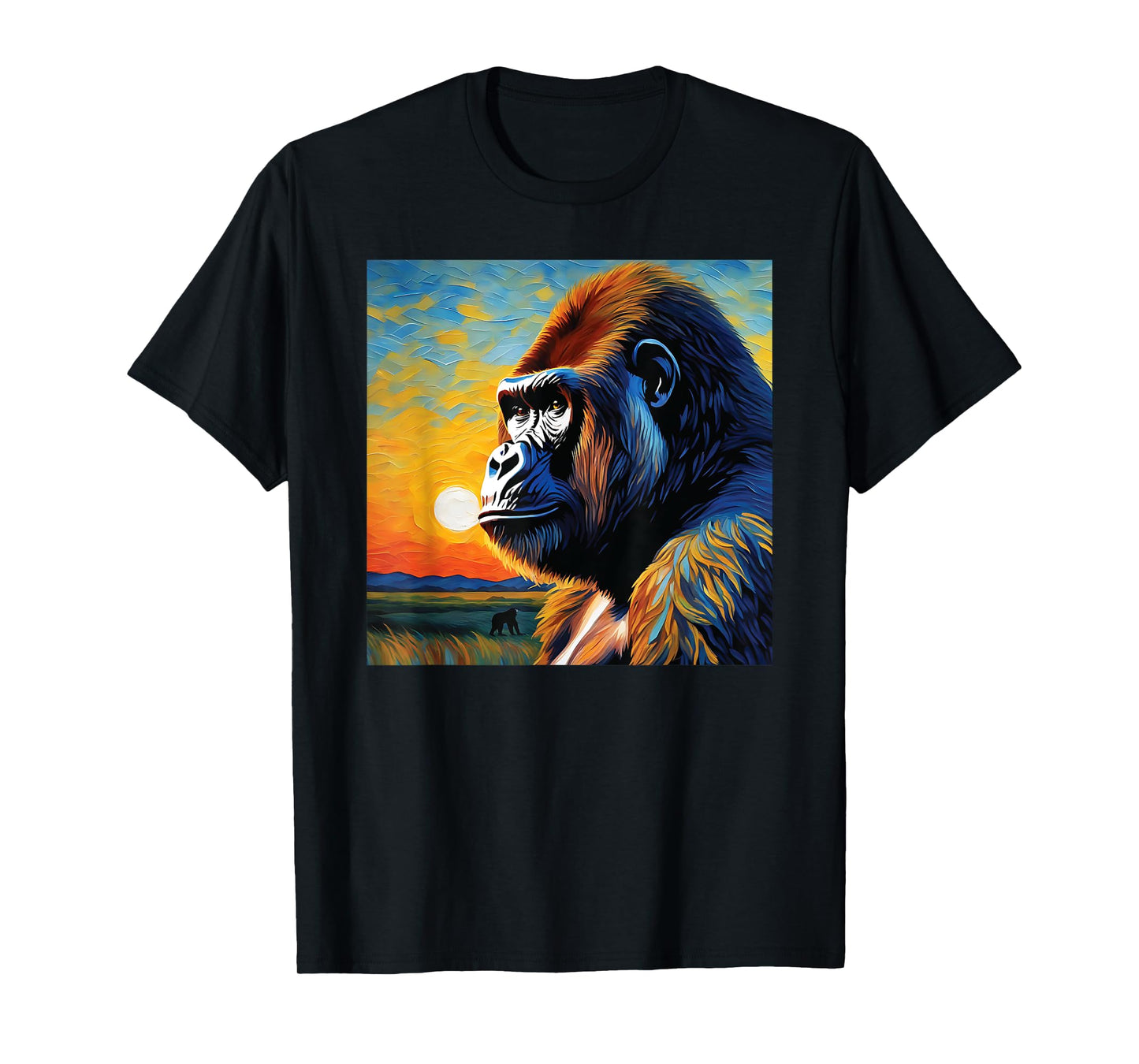 Gorilla head painting Art face for lover Silverback animal T-Shirt