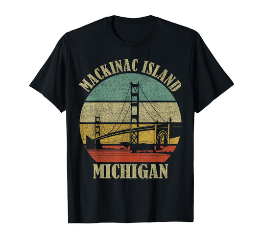 Mackinac Island Bridge Michigan Great Lakes Huron Ferry Trip T-Shirt