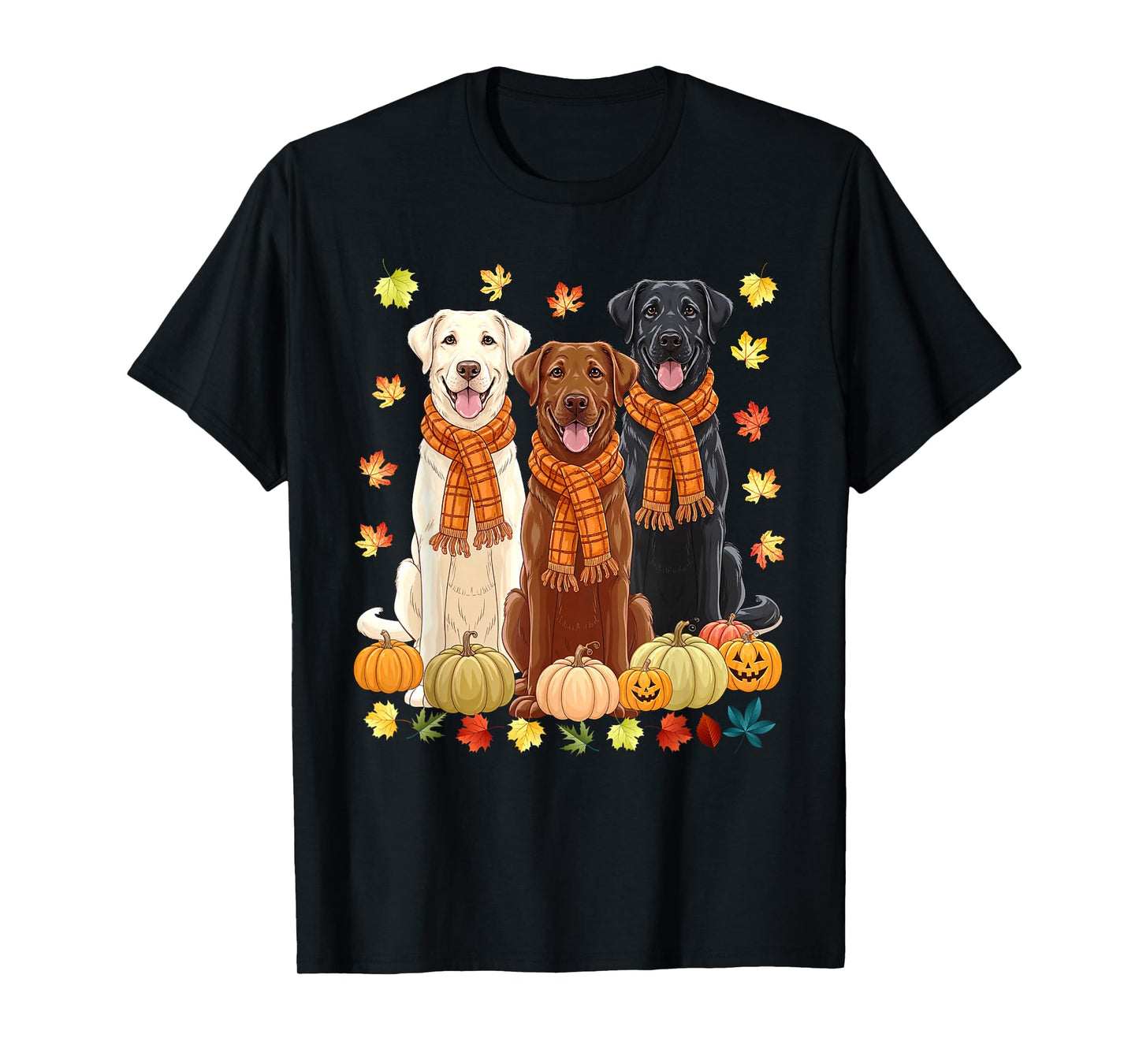 Fall Autumn Pumpkin Labrador Retriever Thanksgiving Dog Mom T-Shirt