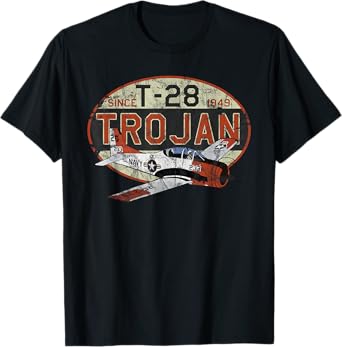 Designed For Flight T-28 Trojan 'Since 1949' Airplane Pilot Vintage Black Men's Medium T-Shirt