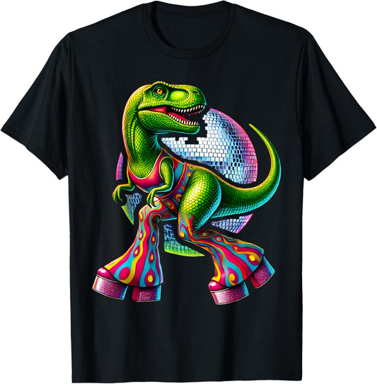Funny Dancing Dinosaur, Disco Dino Party, Dinosaur Retro T-Shirt
