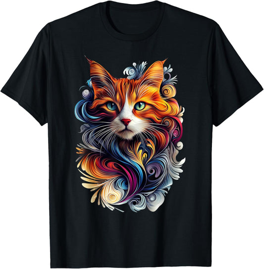 Cat Wildlife Nature Colorful Cat T-Shirt