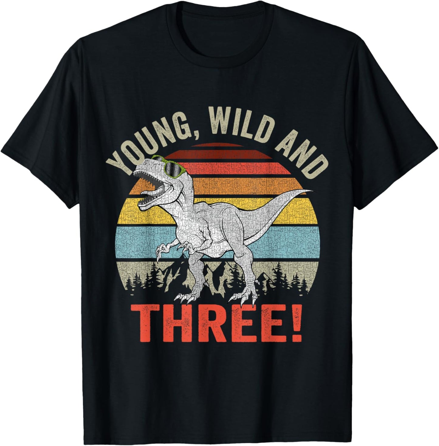 Three Rex 3rd Birthday 3 Year Old Dino T Rex Boys Dinosaur T-Shirt
