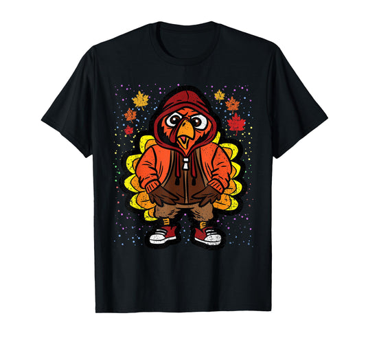 Turkey Gangster Thanksgiving Day Funny Bird Fall Autumn T-Shirt