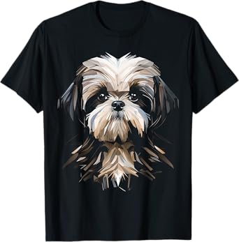 Shih Tzu Motif Pet Art Dog Shih Tzu Men Women Kids T-Shirt