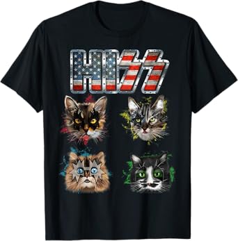 Funny Hiss Funny Cats cute cat lover shirt kids mens womens T-Shirt